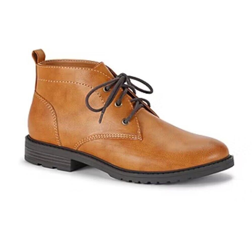 Frye And Co. Mens Oaken Flat Heel‎ Lace Up Leather Ankle Boots Men Size 13 Tan